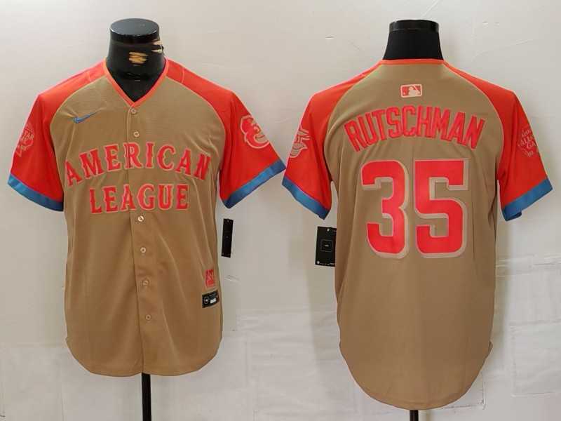 Men%27s American League #35 Adley Rutschman Cream 2024 All-Star Limited Stitched Baseball Jersey